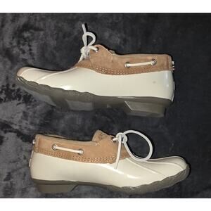 NWOT SPERRY Women's 8 Saltwater 1 Eye Duck Shoe Boots, Flat Heel, No Box
